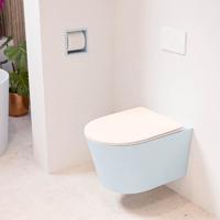 MONDIAZ LAVIE hangend toilet single fire rimless diepspoel Clay, Toiletzitting met quick-release & softclose Rosee