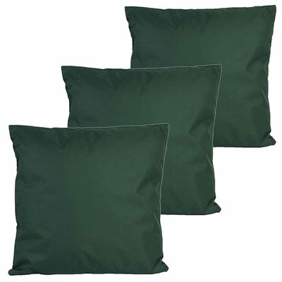 Buitenkussens - 3x - donkergroen - 60 x 60 cm - binnen/buiten