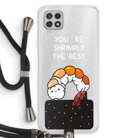 You're Shrimply The Best: Samsung Galaxy A22 4G Transparant Hoesje met koord
