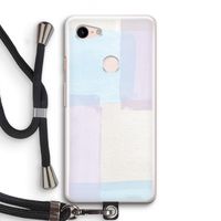 Square pastel: Pixel 3 Transparant Hoesje met koord
