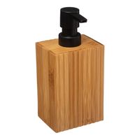 Zeeppompje/dispenser Bamboo Lotion - lichtbruin/zwart - 8 x 17 cm - 280 ml - hout - thumbnail