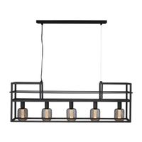 Freelight Hanglamp Culinara 5 lichts met rek L 120 cm zwart