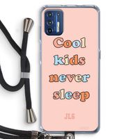 Cool Kids Never Sleep: Motorola Moto G9 Plus Transparant Hoesje met koord