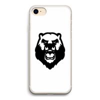 Angry Bear (white): iPhone 7 Transparant Hoesje