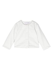 Monnalisa veste boutonnée en cuir artificiel - Blanc