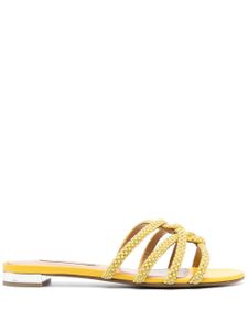 Aquazzura sandales à ornements en cristal - Jaune