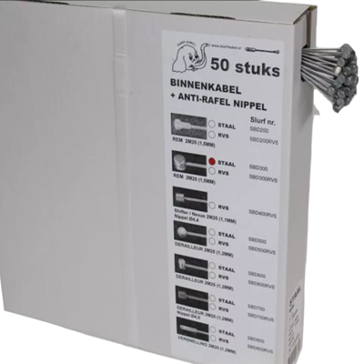 SLURF Kabeldoos 50 binnenkabels 225 cm staal zilver
