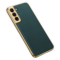 GKK Electroplated Samsung Galaxy S22 5G Hybrid Case - Middernacht Groen - thumbnail