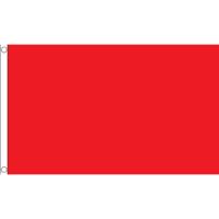 Rode kleur vlag - 150 x 90 cm - vlaggen uni kleur rood - polyester