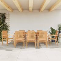 Tuinstoelen stapelbaar 8 st 56,5x57,5x91 cm massief teakhout