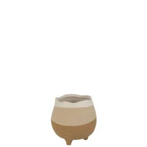 J-Line bloempot Op Voet - keramiek - beige|lichtbruin - medium