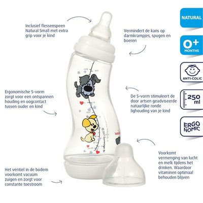 S-fles 250ml Woezel & Pip