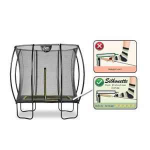 Exit Silhouette trampoline met net - 214 x 153 cm - Zwart