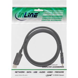 InLine 17182 video kabel adapter 2 m DisplayPort HDMI Zwart