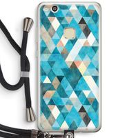 Gekleurde driehoekjes blauw: Huawei Ascend P10 Lite Transparant Hoesje met koord
