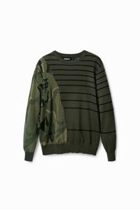 Gestreepte Trui met camouflage en jacquard - GREEN - XL