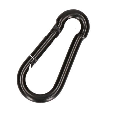 Karabijnhaak - 1x - zwart - staal - 5 cm - carabiner - 80 kg draagkracht