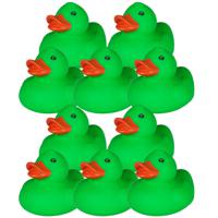 Rubber badeendje - 10x - Classic groen - badkamer fun artikelen - size 5 cm - kunststof