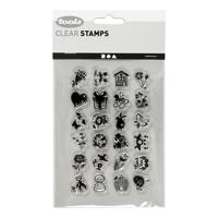Creativ Company Silicone stempels, kleine lieve groetjes, vel 11x15,5 cm, 1 vel