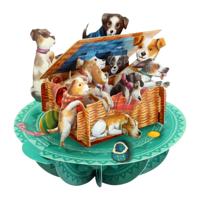 Wenskaart 3D Puppies in a Basket Wenskaart 3D Puppies in a Basket