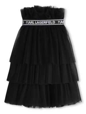 Karl Lagerfeld Kids jupe à superpositions en tulle - Noir