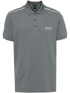 BOSS polo à logo imprimé - Gris