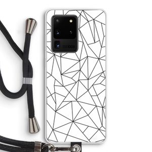 Geometrische lijnen zwart: Samsung Galaxy S20 Ultra Transparant Hoesje met koord