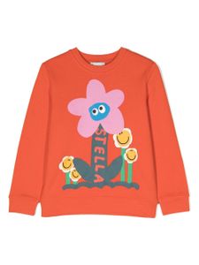 Stella McCartney Kids sweat Glitzernde Kameratasche à fleurs - Orange