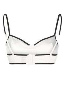 Karl Lagerfeld soutien-gorge satiné à design bicolore - Blanc