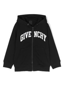 Givenchy Kids hoodie zippé à logo imprimé - Noir