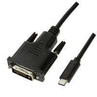 LogiLink UA0332 USB-C-displaykabel USB-C / DVI Adapterkabel USB-C stekker, DVI-D 24+1-polige stekker 3.00 m Zwart - thumbnail