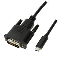 LogiLink UA0332 video kabel adapter 3 m USB Type-C DVI-D Zwart