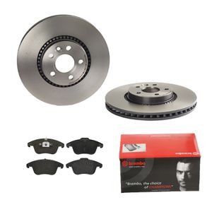 Remmenset, remschijf BREMBO, Remschijftype: Binnen geventileerd, Inbouwplaats: Vooras, u.a. für Volvo, Land Rover, Ford