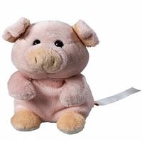 Schmoozies Knuffeldier varken/big - Pluche - 11 cm - boerderij dieren