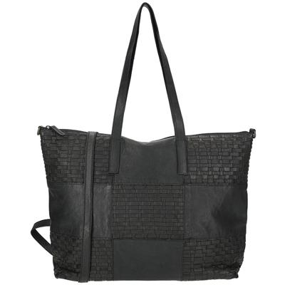Enrico Benetti Leren Shopper/Schoudertas Sicily Zwart