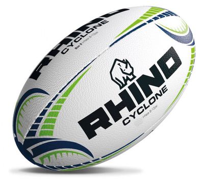 Rhino rugbybal Cyclone rubber/polyester wit