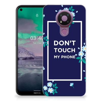 Nokia 3.4 Silicone-hoesje Flowers Blue DTMP Nokia 3.4 Silicone-hoesje Flowers Blue DTMP
