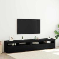 Tv-meubels 2 st met LED bewerkt hout zwart eikenkleurig