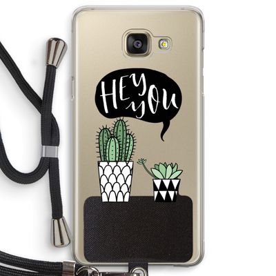 Hey you cactus: Samsung Galaxy A5 (2016) Transparant Hoesje met koord
