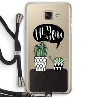 Hey you cactus: Samsung Galaxy A5 (2016) Transparant Hoesje met koord