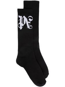 Palm Angels chaussettes à logo en jacquard - Noir