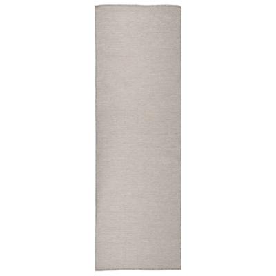 Buitenkleed platgeweven 80x250 cm taupe