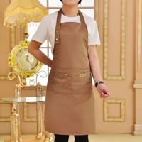 Pure kleur koken keukenschort voor vrouw mannen chef ober Cafe winkel BBQ Kapper schorten (koffie)