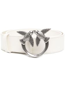 PINKO ceinture en cuir Love Berry à plaque logo - Blanc