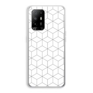 Zwart-witte kubussen: Oppo A95 5G Transparant Hoesje