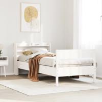 Bedframe zonder matras massief grenenhout wit 75x190 cm