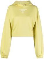 Calvin Klein Jeans hoodie crop à logo imprimé - Jaune