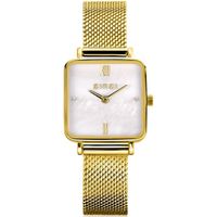 Zinzi ZIW1734 Horloge Square Mini Mesh staal-parelmoer goudkleurig-wit 22 mm + gratis armband - thumbnail