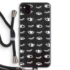Eye pattern #3: Pixel 4a 5G Transparant Hoesje met koord