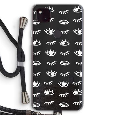 Eye pattern #3: Pixel 4a 5G Transparant Hoesje met koord